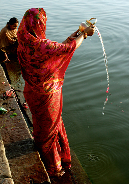 Carte postale Offrandes au Gange (1) - Varanasi, Inde